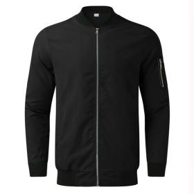 Men's Casual Jackets Stand Collar Zipper Coats Solid Color Hiking Clothings02 (size: XXL)